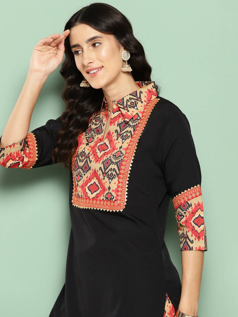 Ahalyaa Women's Traditional wear Kurta Set - Black | Swadesiicart