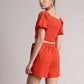 Zaccai Women's Rust Poplin Solid Co-Ords - Swadesiicart