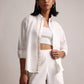 Zaccai Women's White Poplin Solid Co-Ords - Swadesiicart