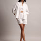 Zaccai Women's White Poplin Solid Co-Ords - Swadesiicart
