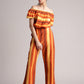 Zaccai Women's Brown Poplin Striped Co-Ords - Swadesiicart