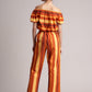 Zaccai Women's Brown Poplin Striped Co-Ords - Swadesiicart