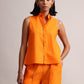 Zaccai Women's Orange Poplin Solid Co-Ords - Swadesiicart