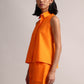 Zaccai Women's Orange Poplin Solid Co-Ords - Swadesiicart