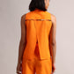 Zaccai Women's Orange Poplin Solid Co-Ords - Swadesiicart