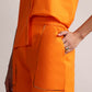 Zaccai Women's Orange Poplin Solid Co-Ords - Swadesiicart