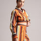 Zaccai Women's Rust Poplin Striped Co-Ords - Swadesiicart