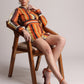 Zaccai Women's Rust Poplin Striped Co-Ords - Swadesiicart