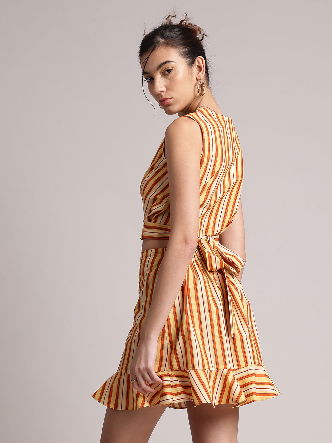 Zaccai Women's Multi Poplin Striped Co-Ords - Swadesiicart