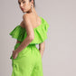 Zaccai Women's Green Cambric Solid Co-Ords - Swadesiicart