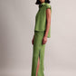 Zaccai Women's Green Cambric Solid Co-Ords - Swadesiicart