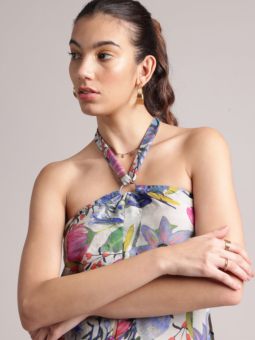 Zaccai Women's Multi Muslin Floral Co-Ords - Swadesiicart