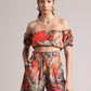 Zaccai Women's Orange Muslin Tropical Co-Ords - Swadesiicart