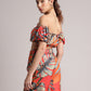 Zaccai Women's Orange Muslin Tropical Co-Ords - Swadesiicart