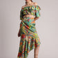 Zaccai Women's Green Muslin Tropical Co-Ords - Swadesiicart