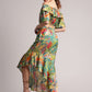 Zaccai Women's Green Muslin Tropical Co-Ords - Swadesiicart