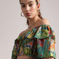 Zaccai Women's Green Muslin Tropical Co-Ords - Swadesiicart