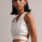 Zaccai Women's White Cambric Schiffli Co-Ords - Swadesiicart