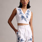 Zaccai Women's White Cambric Embroidered Co-Ords - Swadesiicart