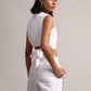 Zaccai Women's White Cambric Embroidered Co-Ords - Swadesiicart