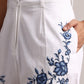 Zaccai Women's White Cambric Embroidered Co-Ords - Swadesiicart