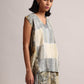Zaccai Women's Grey Linen Striped Co-Ords - Swadesiicart