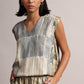 Zaccai Women's Grey Linen Striped Co-Ords - Swadesiicart