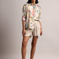 Zaccai Women's Yellow Linen Floral Co-Ords - Swadesiicart
