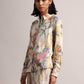 Zaccai Women's Yellow Linen Floral Co-Ords - Swadesiicart