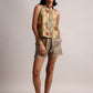 Zaccai Women's Yellow Linen Floral Co-Ords - Swadesiicart