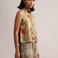 Zaccai Women's Yellow Linen Floral Co-Ords - Swadesiicart