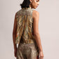 Zaccai Women's Yellow Linen Floral Co-Ords - Swadesiicart