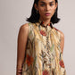Zaccai Women's Yellow Linen Floral Co-Ords - Swadesiicart