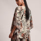 Zaccai Women's Grey Cotton Linen Floral Co-Ords - Swadesiicart