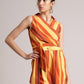 Zaccai Women's Rust Poplin Striped Jumpsuit - Swadesiicart