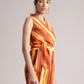 Zaccai Women's Rust Poplin Striped Jumpsuit - Swadesiicart