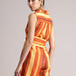 Zaccai Women's Rust Poplin Striped Jumpsuit - Swadesiicart