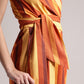Zaccai Women's Rust Poplin Striped Jumpsuit - Swadesiicart