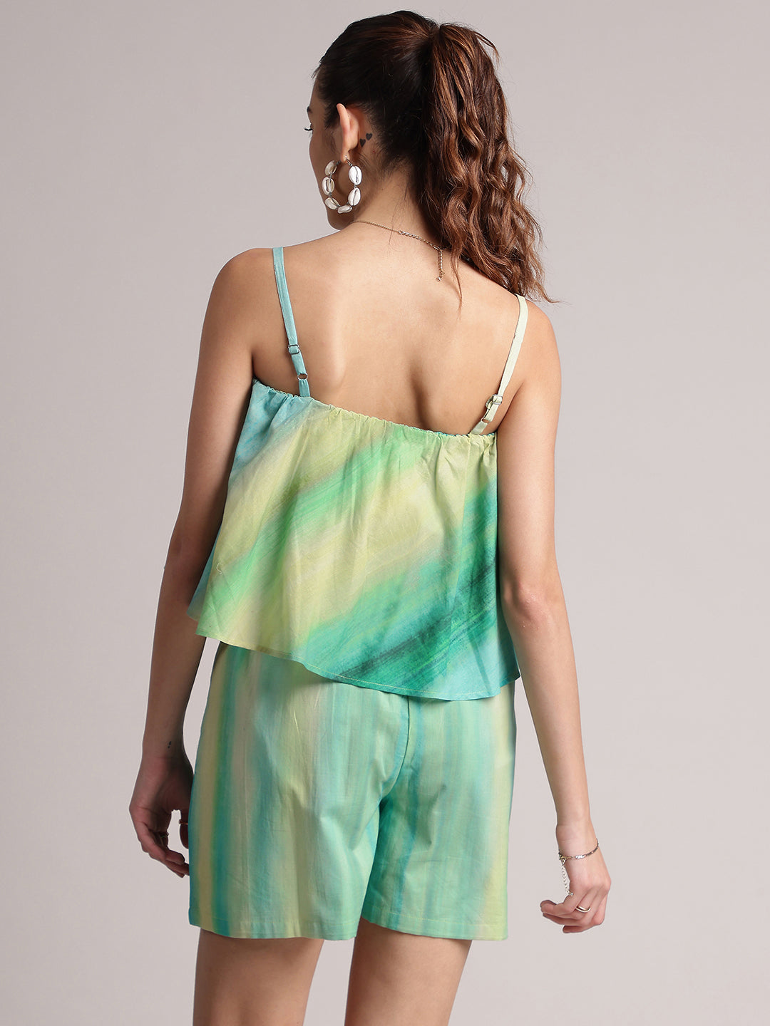 Zaccai Women's Multi Cambric Abstract Jumpsuit - Swadesiicart