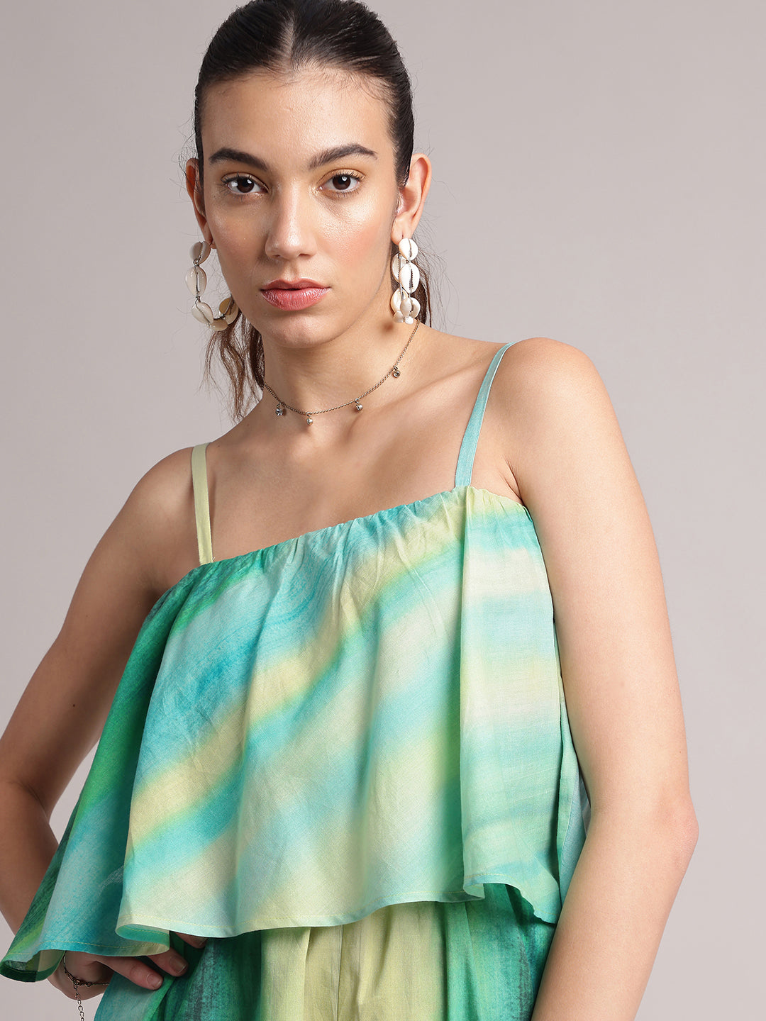 Zaccai Women's Multi Cambric Abstract Jumpsuit - Swadesiicart