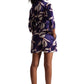Zaccai Women's Purple Satin Abstract Jumpsuit - Swadesiicart