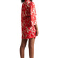 Zaccai Women's Red Satin Abstract Co-ord Set - Swadesiicart