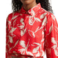 Zaccai Women's Red Satin Abstract Co-ord Set - Swadesiicart