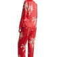 Zaccai Women's Red Satin Printed Co-ord Set - Swadesiicart