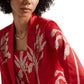 Zaccai Women's Red Satin Printed Co-ord Set - Swadesiicart