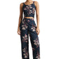 Zaccai Women's Navy Organza Floral Co-ord Set - Swadesiicart
