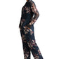 Zaccai Women's Navy Organza Floral Co-ord Set - Swadesiicart