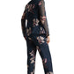Zaccai Women's Navy Organza Floral Co-ord Set - Swadesiicart
