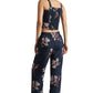 Zaccai Women's Navy Organza Floral Co-ord Set - Swadesiicart