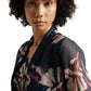 Zaccai Women's Navy Organza Floral Co-ord Set - Swadesiicart